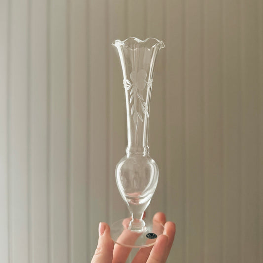 Ruffle Etched Bud Vase