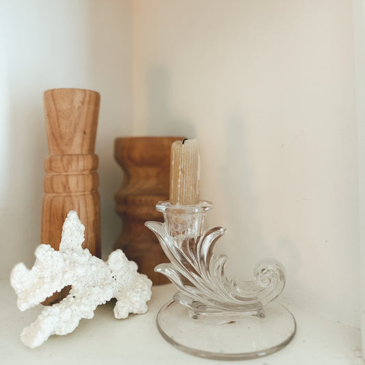 Fostoria Clear Glass Candle Holder