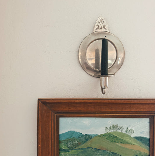 Single Pewter Candle Sconce