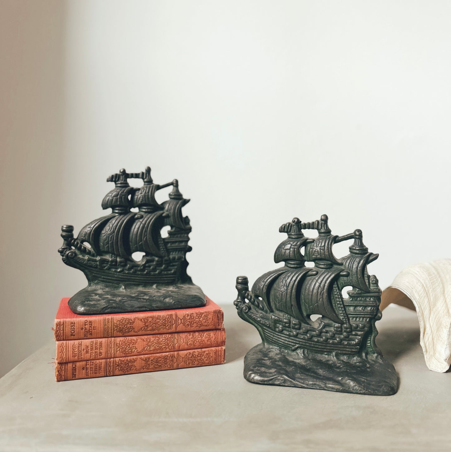 Pair of Vintage Ship Bookends