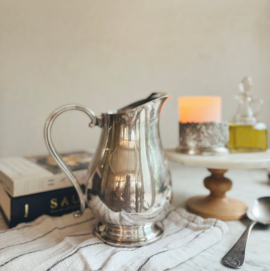Silver-Plated Pitcher With Ice Guard (see description)
