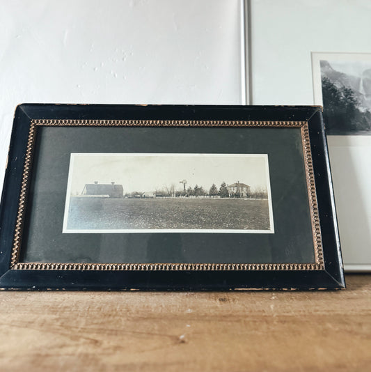 Antique Black and White Farm Photo