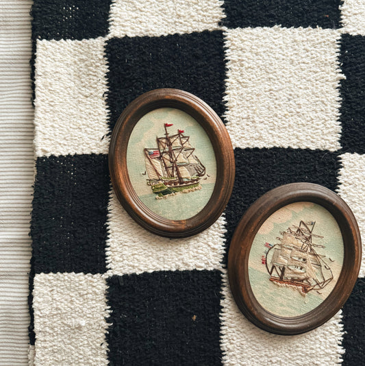 Pair of Vintage Handmade Ships