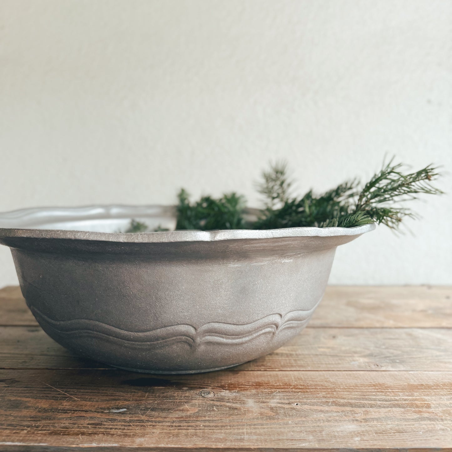 Large Heavy Pewter Bowl