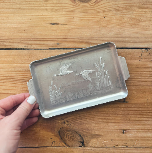 Vintage Aluminum Geese Tray