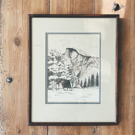 Pen and Ink of Half Dome