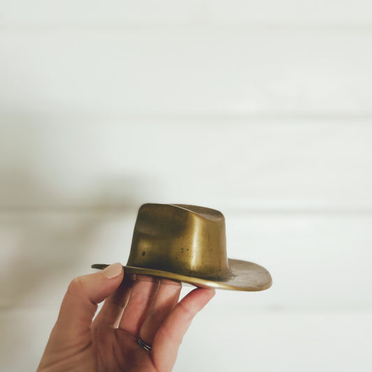 Vintage Brass Cowboy Hat